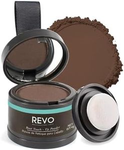 REVO Root Touch Up Powder with Sponge Applicator for Precise Gray Hair Coverage, Easy Application, Long-Lasting, Instant Results (Medium Brown, 4g)