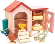 Tender Leaf Toys Wooden Chicken Coop Toy - Dolls House Accessory Set and Imaginative Play Toy for Children