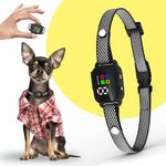 Tiny Bark Collar for Small Dogs 5-15 lbs and Puppies - No Shock Anti Barking Collar - Rechargeable Smart Collar for Dog Training with 7 Sensitivity Levels and 3 Beep&Vibration Modes (Black)