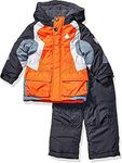 LONDON FOG Baby Boys' 2-Piece Snow Pant & Jacket Snowsuit, Orange and Pants, 10-12