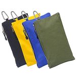 Tool Pouch,Canvas Zipper Small Tool Bags Heavy Duty Sturdy Utility Organisers Bags with Tough Metal Carabiner(4PCS,18 x 30cm)