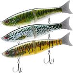 Bassdash SwimShad Glide Baits Jointed Swimbait Bass Pike Salmon Trout Muskie Fishing Lure,3-Pack