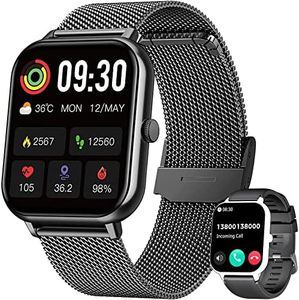 Smart Watch for Men Women Fitness: 1.83 Inch Bluetooth Call Smartwatch with Blood Oxygen Blood Pressure Monitor Compatible with Android Ios 100+ Sport Mode Heart Rate Monitor Steps Counter IP67 Watch