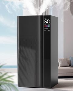 Humidifier Large Room 5.3Gal/20L, Warm and Cool Mist Ultrasonic Humidifiers for Home 1500 sq ft, Air Humidifiers for Bedroom, Large Room Humidifier for Baby Nursery Plants Office Whole House, Black
