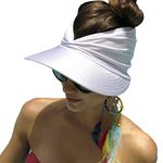 YAMEE Sun Hats for Women Wide Brim Visor UV Protection Summer Beach Hat for Women Foldable Golf Hats (White)