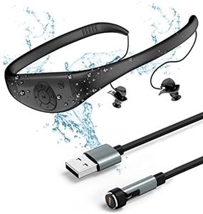 Waterproof Mp3 Player for Swimming, IPX8 8GB Swimming Headset Silicone Coated Waterproof Music Player, 20H Playing time, Underwater Mp3 Player Perfect for Swimming Black No Bluetoothe