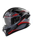 HEADFOX Track Full Face Bluetooth Helmet for Bike | Waterproof Helmet for Men & Women | Built-in Bluetooth for Calls, ENC, Music & GPS | Voice Assist | ISI Certified | Glossy Red Large (60 CM)