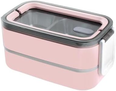 feyiubmen Fiambrera con 3 compartimentos, fiambrera apta para microondas, de acero inoxidable, térmica, para niños y adultos, fiambrera de metal, a prueba de fugas, sin BPA, fiambrera bento