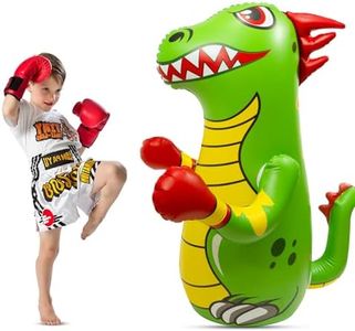 Inflatable Punching Bag for Kids - Bop Bag Inflatable Punching Toy - Inflatable Dinosaur with Instant Bounce Back Movement - Bottom Space Can Use Both Sand and Water (47” Height)