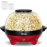 Yabano Popcorn Maker Machine, 5L Popcorn Popper, Nonstick Plate, Electric Stirring with Quick-Heat Technology, Cool Touch Handles, Healthy Less Fat, 800W, BLACK