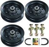 FULAIGE 3 Pack 106-2175 Idler Pulley with 119-8820 Belt Replaces Toro 132-9420 Flat Idler Pulley, Toro 106-2175, 132-9420 for Toro Timecutter MX5060, SS5060, SS5000, ZS5000 Riding Mowers