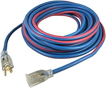 US Wire 99050 12/3 50-Foot SJEOW TPE Cold Weather Extension Cord Blue with Lighted Plug