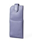 Real Leather Slim Glasses Case in purple genuine leather spectacle pouch ladies mens