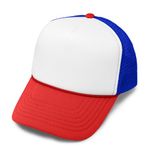 DALIX Youth Mesh Trucker Cap - Adjustable Hat (Comes in 8 Colors) (Red/White/Blue)