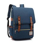 XibeiTrade Vintage Backpack Travel Casual College Canvas Daypacks (Dark Blue)