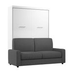 Bestar Nebula Queen Murphy Bed with Sofa, White