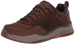 Skechers Men's BENGAO-Hombre Sneaker, Dark Brown Waterproof Leather, 8 UK Medium