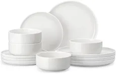 MALACASA Plates and Bowls Sets, 12 