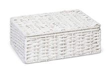 ARPAN Paper Rope Storage Basket Box With Lid - White (Small)