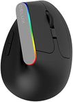 Delux M618C 2.4G Wireless Vertical Ergonomic Mouse - 6 Button Design with 1600DPI, Reduce Hand and Wrist Strain, USB Receiver Included, Compatible with Windows and Mac