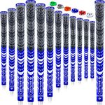 SAPLIZE 13 Golf Grips, All Weather Multi Compound Hybrid Golf Club Grips, Blue, Midsize