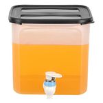 Cutting EDGE Dispenser Jar for Juice, Drinks, Water and Beverages at Picnic, Office, Restaurant with Spigot / Faucet, Square Shape Container and Wide Mouth Allows Easy Filling, Best for Outdoor/Party 4500ML/4.5L Capacity with Black Lid ( White Tap )