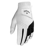 Callaway Golf Men's Weather Spann Premium Synthetic Golf Glove (Small, Single, White, Worn on Left Hand)