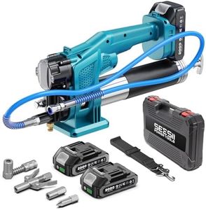 Seesii Akku Fettpresse Set: 10000 PSI Hochleistungs Elektrische Fettpresse mit 4,6 oz/min, 2 Akkus, 39,4" langem Schlauch, 90-Grad-Kupplung und 3 Mundstücks für Schnelleres und Müheloses Schmieren