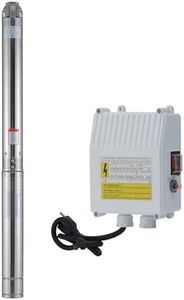 GarveeTech Submersible Pump Deep Well Pump - Stainless Steel 1HP, 110V, 32GPM Flow, 207ft Head, and 33ft Cord.