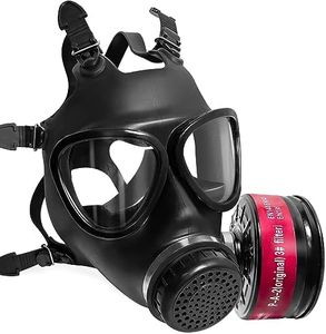 FAFUWOR Full Face Respirator Mask with 40mm Activated Carbon Filters,Full Face Gas Masks Survival Nuclear and Chemical for Asbestos,Chemical,Gas,Welding,Fume and Cosplay.