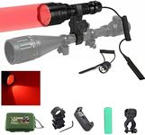 通用 Red Set Hunting Light Gun Light, 4000Lm LED Predator Hunting Light with Pressure Switch & Scope Mount, Zoomable Green and Red Tactical Flashlight Torches for Night Hunt