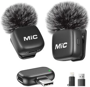 Wireless Lavalier Microphone for iPhone, iPad, Android Phone, 2 Pack Mini Microphone with Noise Reduction, Auto Pairing and Mute & Reverb for Vlogging, Video Recording, TikTok, YouTube
