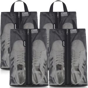 Prezon Travel Shoe Bags, Water Resistant TPU Mesh, Sturdy YKK Zipper, Shoes Storage Bag, Shoes Packing Organizer, Unisex Shoe Pouch for Travel or Home Storage