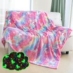 GBAUKAFHE Glow in The Dark Blanket Unicorn Gifts for Girls,Soft Kids Throw Unicorn Blanket 3 4 5 6 7 8 9 10 11 12 Year Old Girls Birthday Gifts for Girls 8-12 50"x60" All Seasons