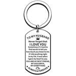 JMIMO Anniversary Keyring Gifts for Him Husband from Wife Valentine's Day Gifts for Husband I Love You Gifts for Him Husband Christmas Birthday Gifts