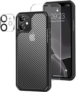 Amizee Compatible with iPhone 11 Case [Military Grade Protection] with Screen Protector and Camera Lens Protector Anti-Scratch Protective Cover Slim Phone Case