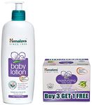 Himalaya Baby Lotion (400ml) & Himalaya Extra Moisturizing Baby Soap (75g, Buy 3 Get 1 Free)