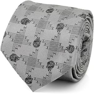 Cufflinks Inc. Millennium Falcon Gray Men's Tie, Officially Licensed by Lucasfilm LTD., Grey, Adult