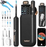 Bebird Earsight Plus R37R Ear Wax Removal Tool Camera, FSA HSA Eligible Items, Smart Ear Cleaner with Painless Visual Tweezers, Flexible Ear Camera Otoscope, Home ENT Cleaning Kit for Family,Black