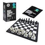 Best Chess Set Ever Portable Chess Set 1X Single Weighted Staunton Pieces with 15 in Foldable Silicone Board, Lite Edition for Kids & Adults