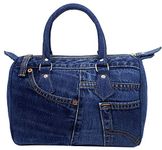 BDJ Classic Blue Denim Jean Doctor Style Women Handbag Purse LL-04 (Dark Shade)