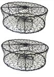 KUFA 2-Pack of Sports Foldable Crab Trap 30"x10" with 3 Durable Stainless Steel Spring