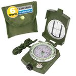 CASON (DEVICE OF C) Professional High Accuracy Metal Waterproof Military Compass for Directions (8 X 6.5 X 3 Cm, Green)