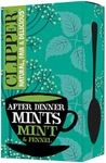 Clipper Organic After Dinner Mint & Fennel Tea Bags | 20 Infusion Peppermint & Fennel Sachets | Caffeine Free Teabags | Eco-Conscious Herbal Tea Bags | Natural, Unbleached, Plant-Based & Biodegradable