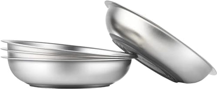 PEDAY 18/8 Stainless Steel Cat Bowls, Human Grade, Whisker Friendly - Pack of 4