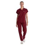 ELLYSHINE Professional Medical Uniforms & Scrubs - Soft Stretch Fabric Scrubs Uniforms Women Set - Scrub Top and Scrub Bottom (L, Wine)