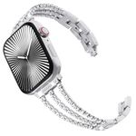 WINGLE Stainless Steel Strap for Apple Watch Straps,Women Bling Link Bracelet Replacement band for Apple watch se Strap,series 10 42mm,Series 9/8/7 41mm,Series 6/5/4 40mm,Series 3/2/1 38mm,Silver