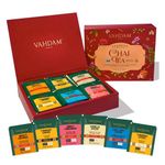 VAHDAM, Assorted Chai Tea Variety Pack (6 Flavors, 36 Tea Bags) Caffeinated, Gluten Free, Non GMO | Indian Masala Chai Tea Blends | Long Leaf Pyramid Tea Bags Variety Pack | Gifts for Women/Men