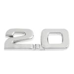 sourcing map Car Alloy 2.0 Decal Emblem 3D Badge Sticker Decoration Silver Tone