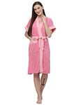 Poorak Terry Women Bath robe Fit Upto 42 inches chest - Pink Baby Pink